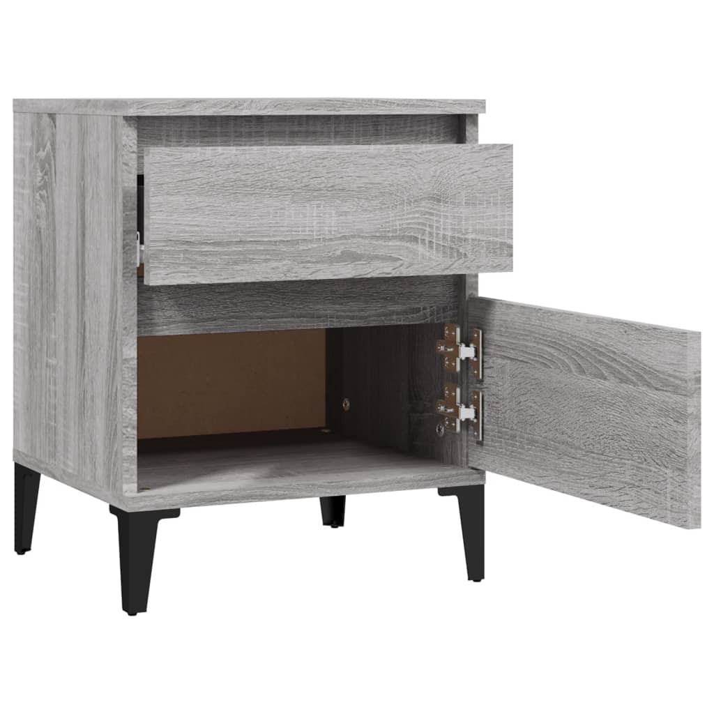 Nachtkastjes 2 st 40x35x50 cm grijs sonoma eikenkleurig is nu te koop bij PeponiXL, paradijselijk wonen!