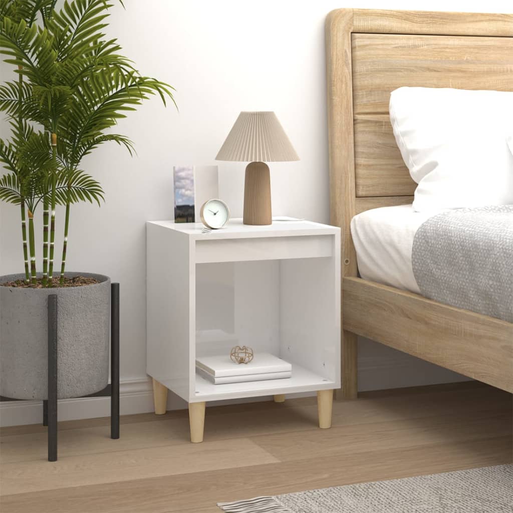 Nachtkastjes 2 st 40x35x50 cm hoogglans wit is nu te koop bij PeponiXL, paradijselijk wonen!