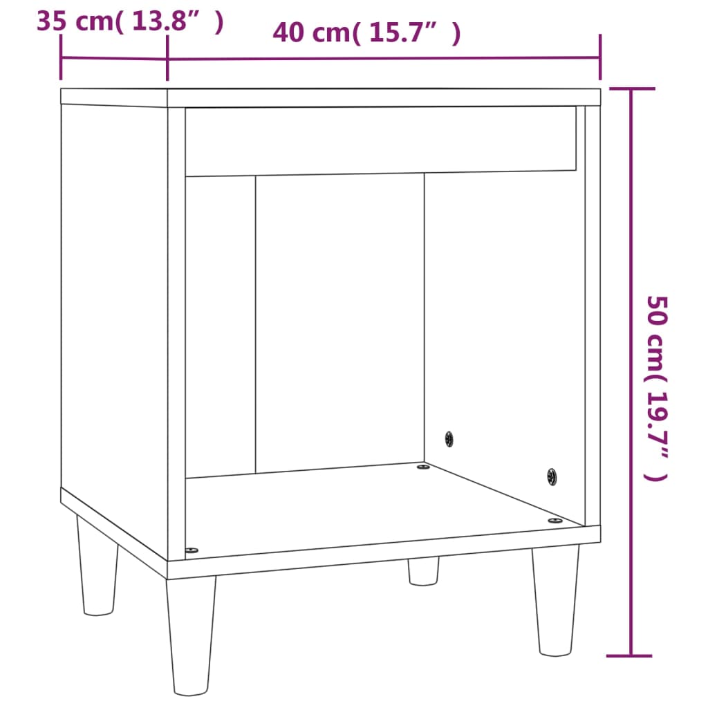 Nachtkastjes 2 st 40x35x50 cm betongrijs is nu te koop bij PeponiXL, paradijselijk wonen!