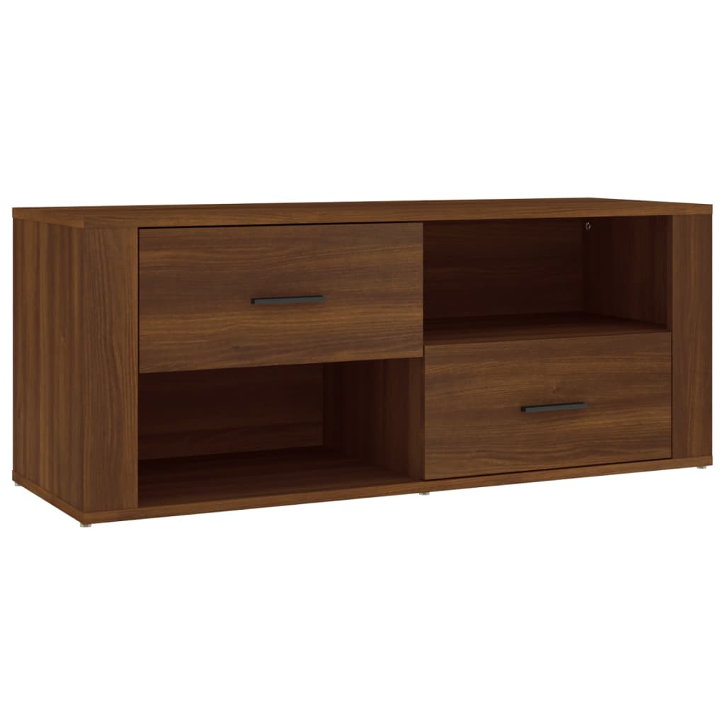 Tv-meubel 100x35x40 cm bewerkt hout bruin eikenkleur is nu te koop bij PeponiXL, paradijselijk wonen!