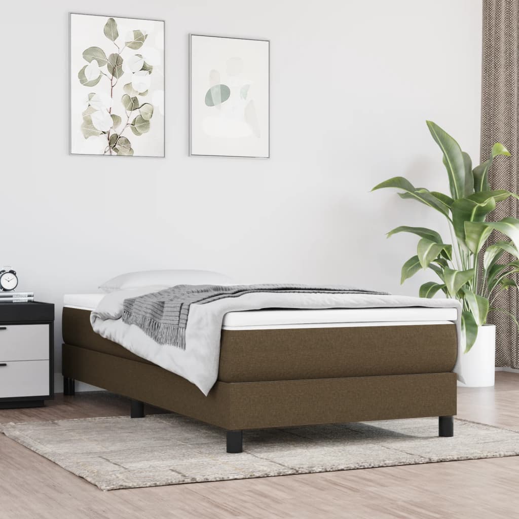 Boxspring bed 90x190 cm stof donkerbruin is nu te koop bij PeponiXL, paradijselijk wonen!