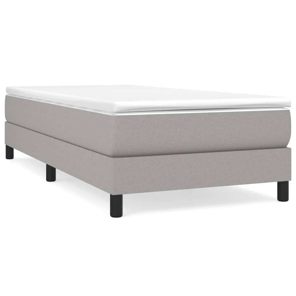 Boxspring bed 90x200 cm stof lichtgrijs is nu te koop bij PeponiXL, paradijselijk wonen!