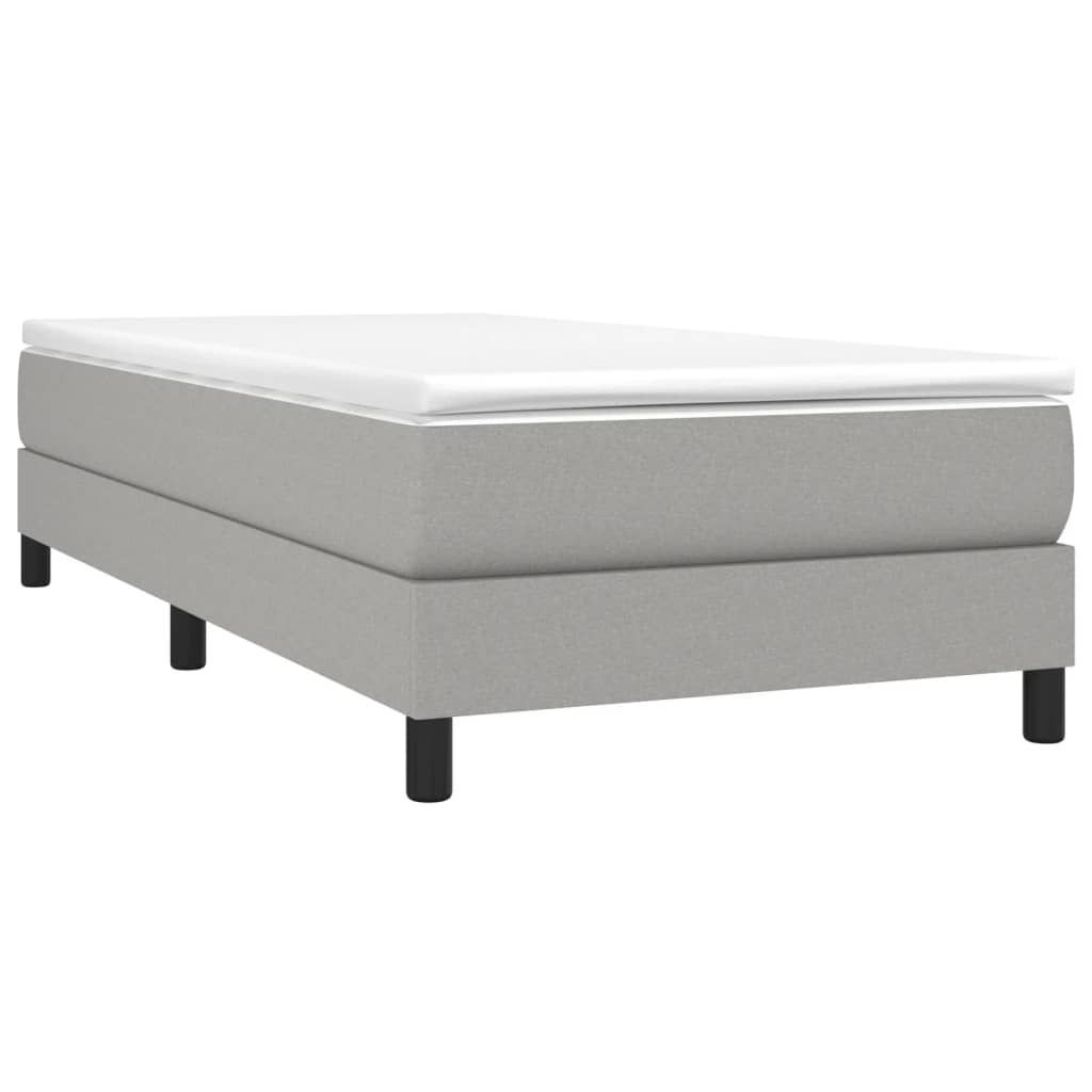 Boxspring bed 90x200 cm stof lichtgrijs is nu te koop bij PeponiXL, paradijselijk wonen!