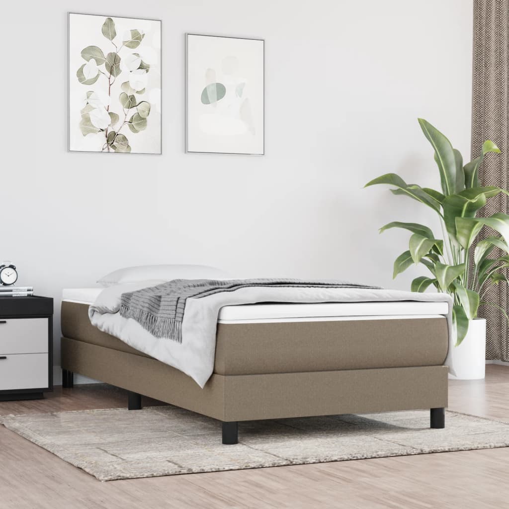 Boxspring bed 90x200 cm stof taupe is nu te koop bij PeponiXL, paradijselijk wonen!