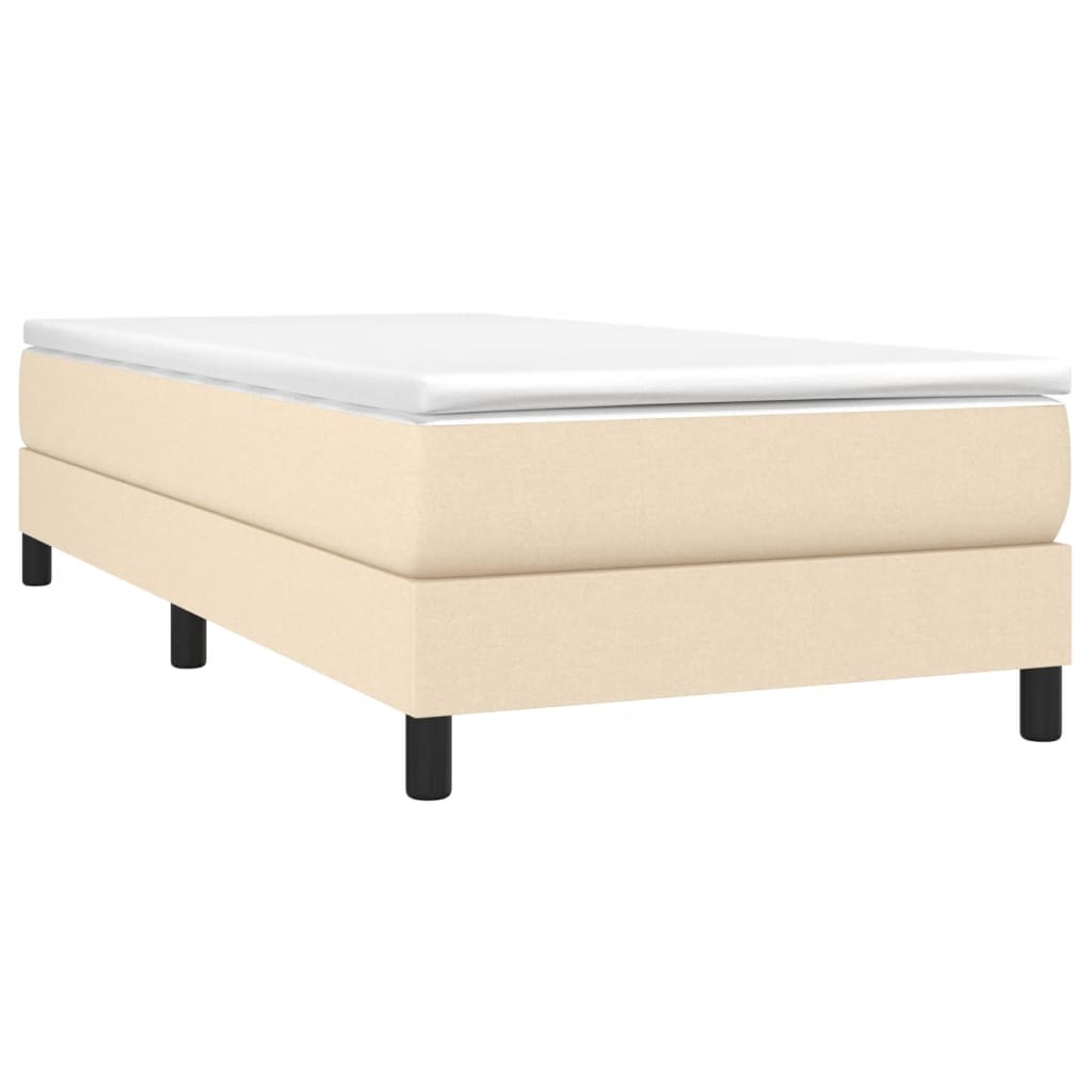 Boxspring bed 90x200 cm stof crèmekleurig is nu te koop bij PeponiXL, paradijselijk wonen!