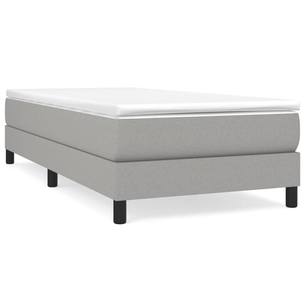 Boxspring bed 100x200 cm stof lichtgrijs is nu te koop bij PeponiXL, paradijselijk wonen!