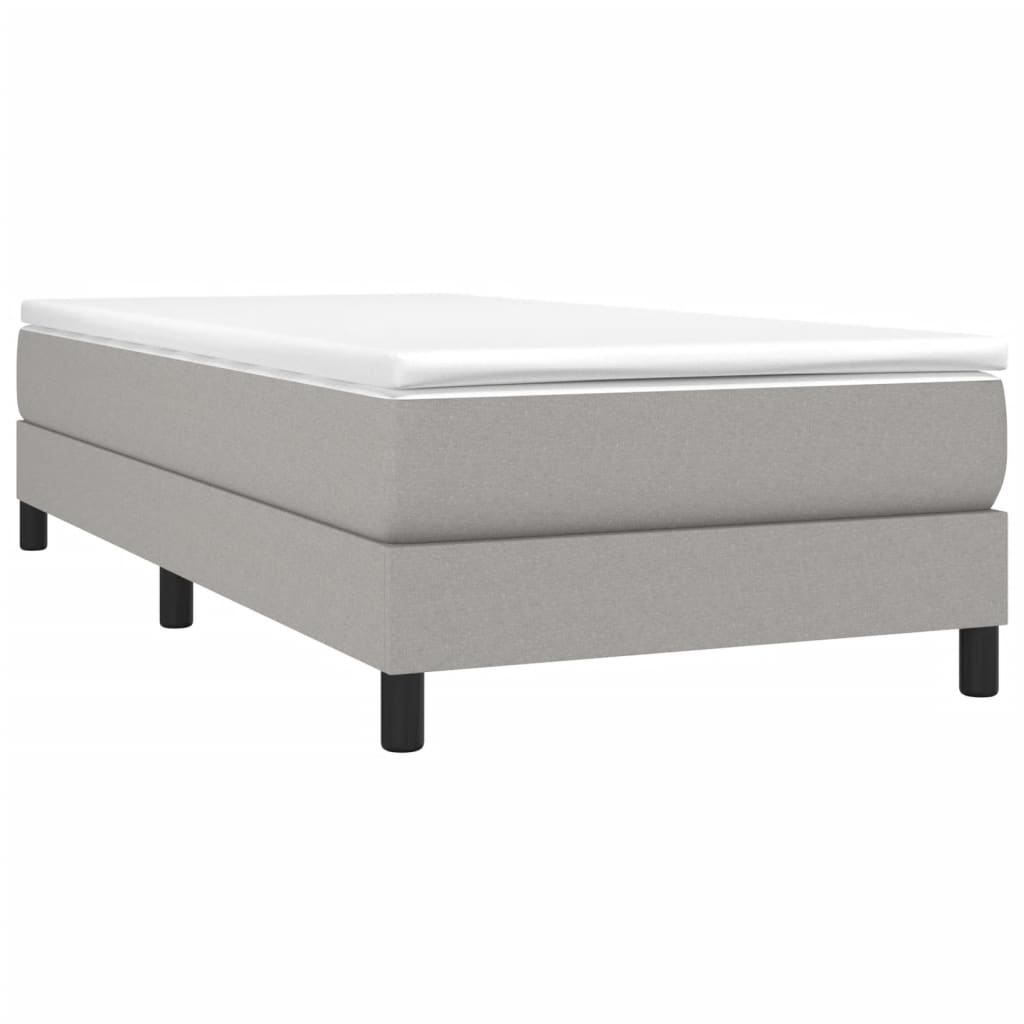 Boxspring bed 100x200 cm stof lichtgrijs is nu te koop bij PeponiXL, paradijselijk wonen!