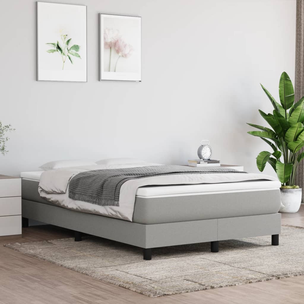 Boxspring bed 120x200 cm stof lichtgrijs is nu te koop bij PeponiXL, paradijselijk wonen!