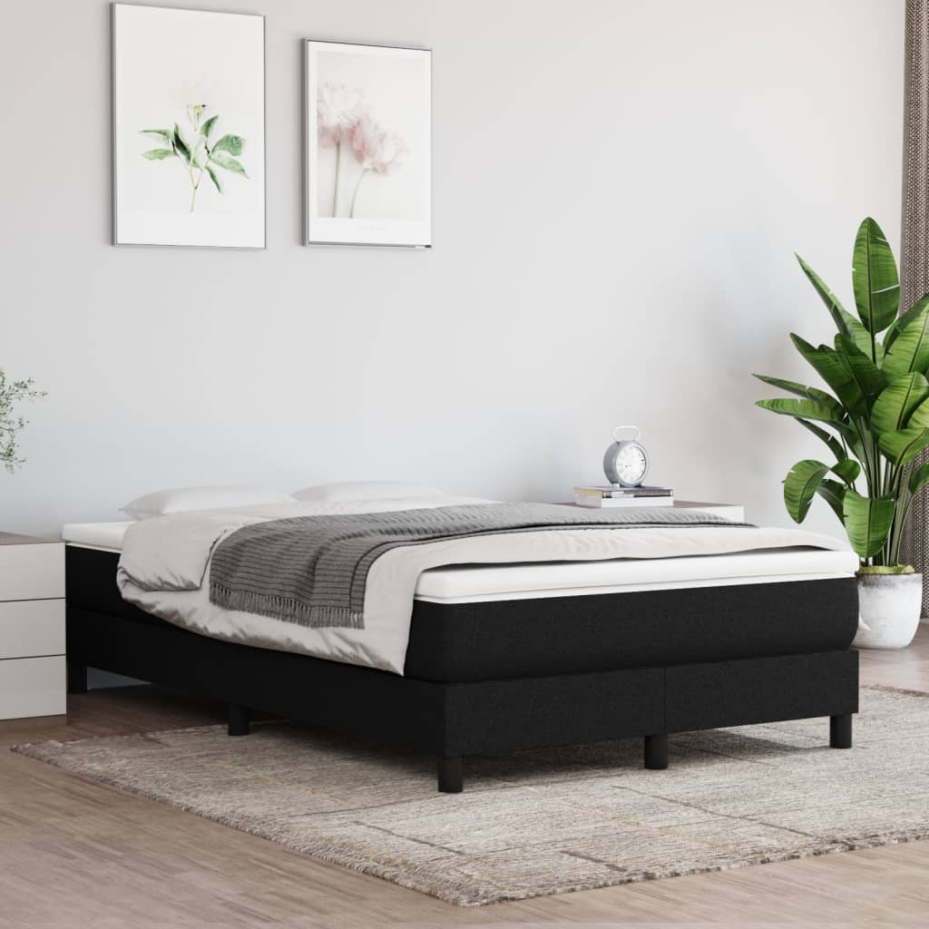 Boxspring bed 120x200 cm stof zwart is nu te koop bij PeponiXL, paradijselijk wonen!