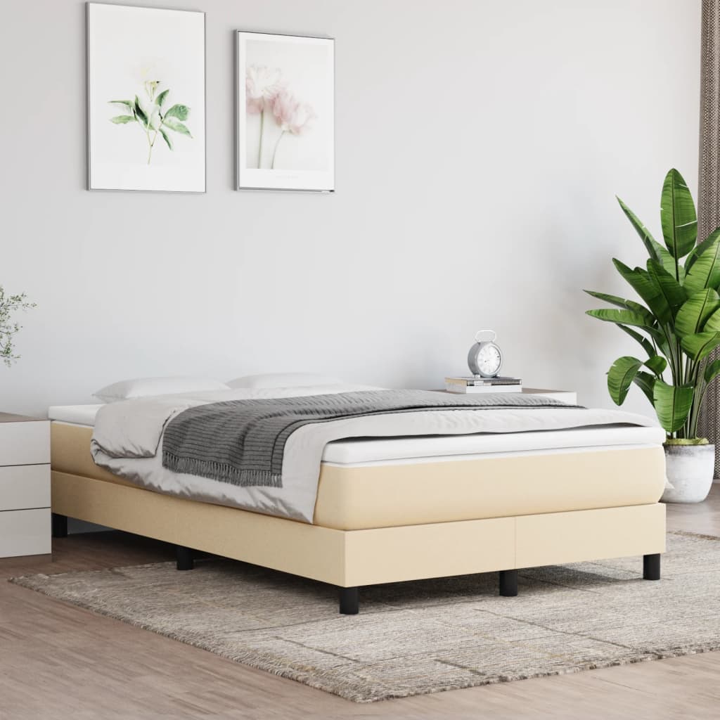 Boxspring bed 120x200 cm stof crèmekleurig is nu te koop bij PeponiXL, paradijselijk wonen!