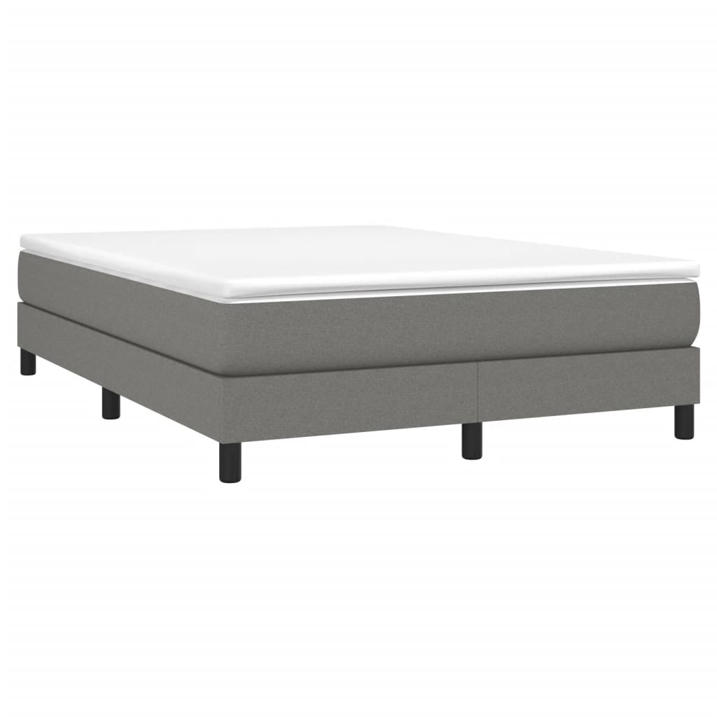 Boxspring bed stof donkergrijs 140x190 cm is nu te koop bij PeponiXL, paradijselijk wonen!