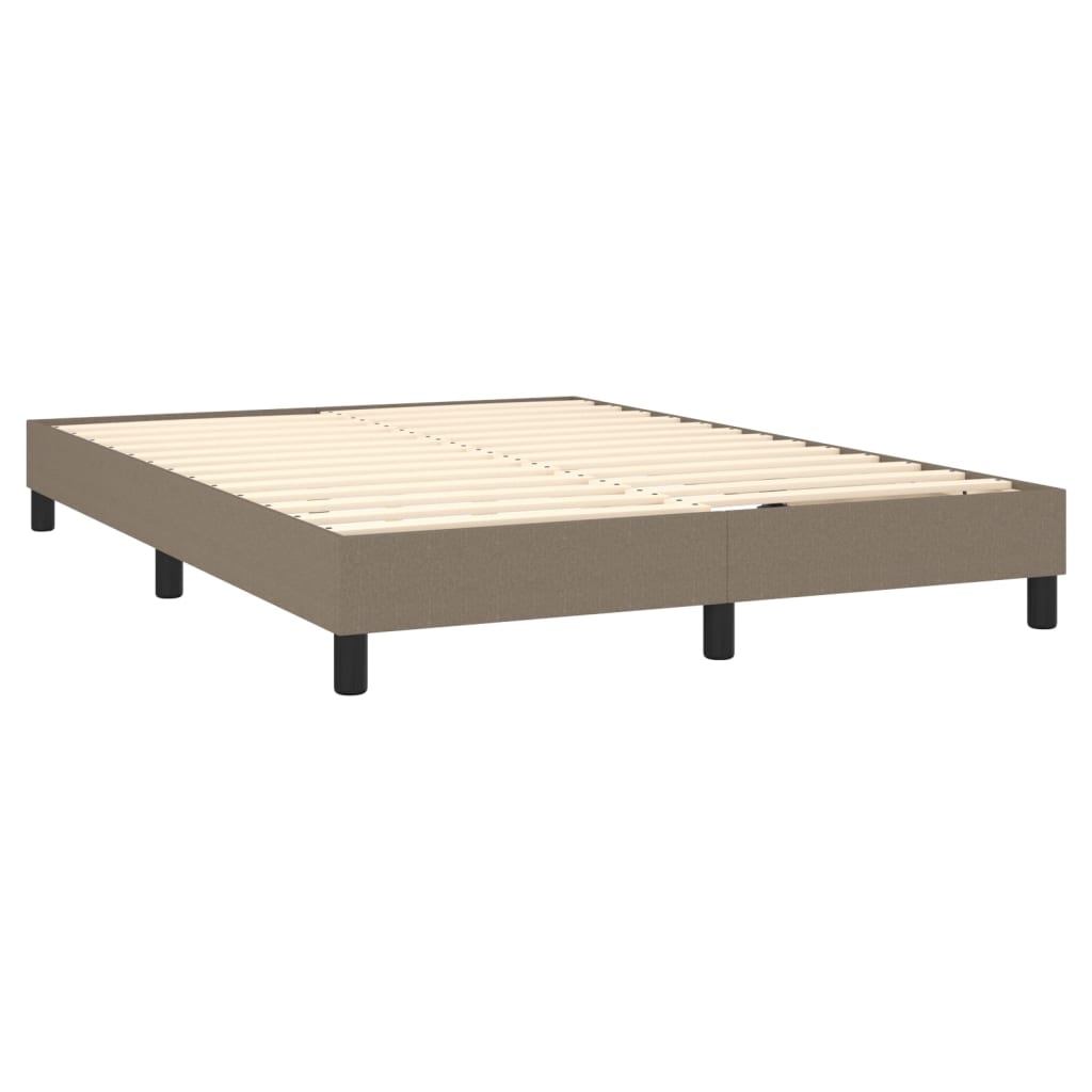 Boxspring bed stof taupe 140x190 cm is nu te koop bij PeponiXL, paradijselijk wonen!