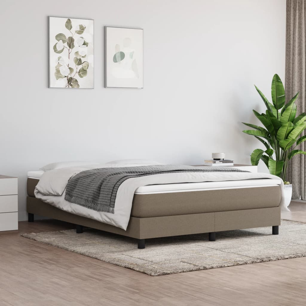 Boxspring bed stof taupe 140x190 cm is nu te koop bij PeponiXL, paradijselijk wonen!