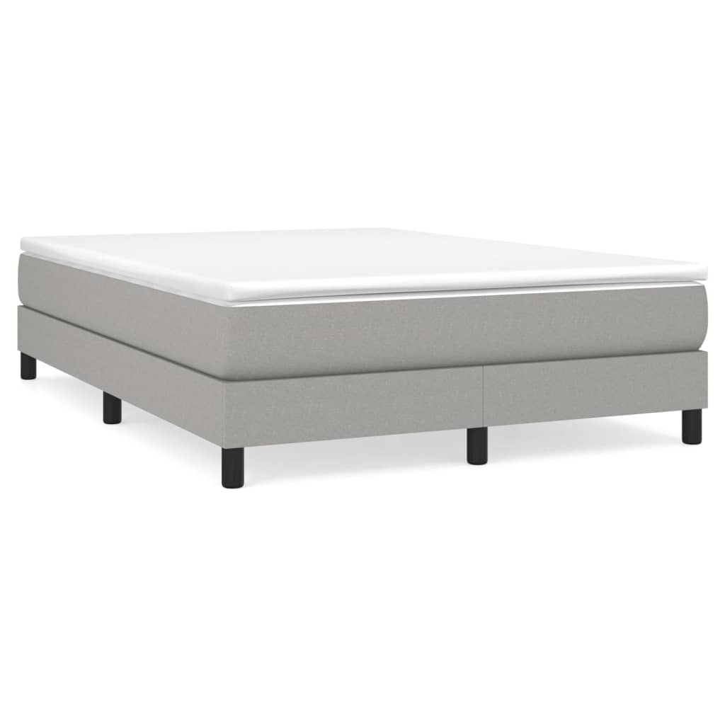 Boxspring bed stof lichtgrijs 140x200 cm is nu te koop bij PeponiXL, paradijselijk wonen!
