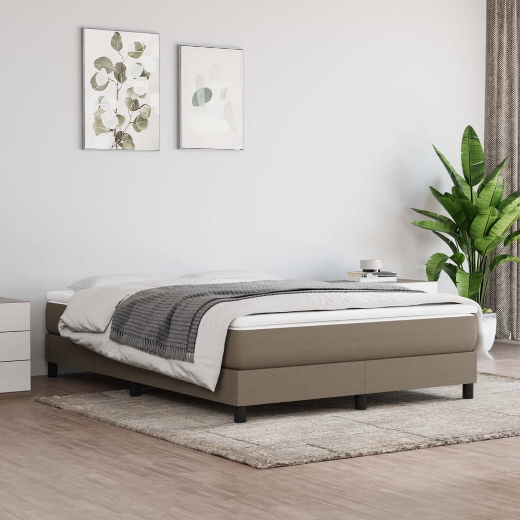 Boxspring bed stof taupe 140x200 cm is nu te koop bij PeponiXL, paradijselijk wonen!