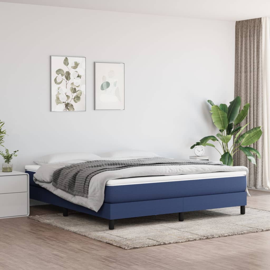 Boxspring bed stof blauw 160x200 cm is nu te koop bij PeponiXL, paradijselijk wonen!