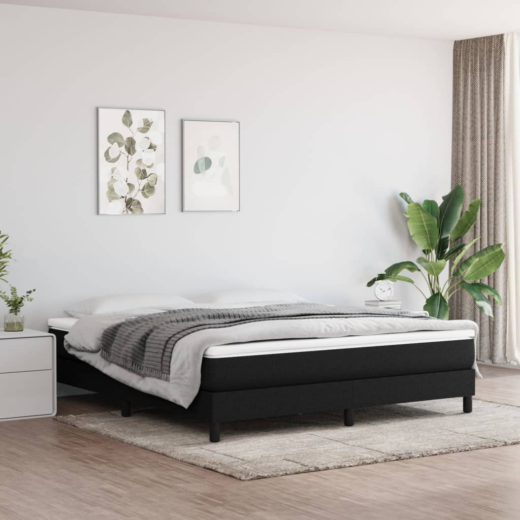 Boxspring bed stof zwart 180x200 cm is nu te koop bij PeponiXL, paradijselijk wonen!