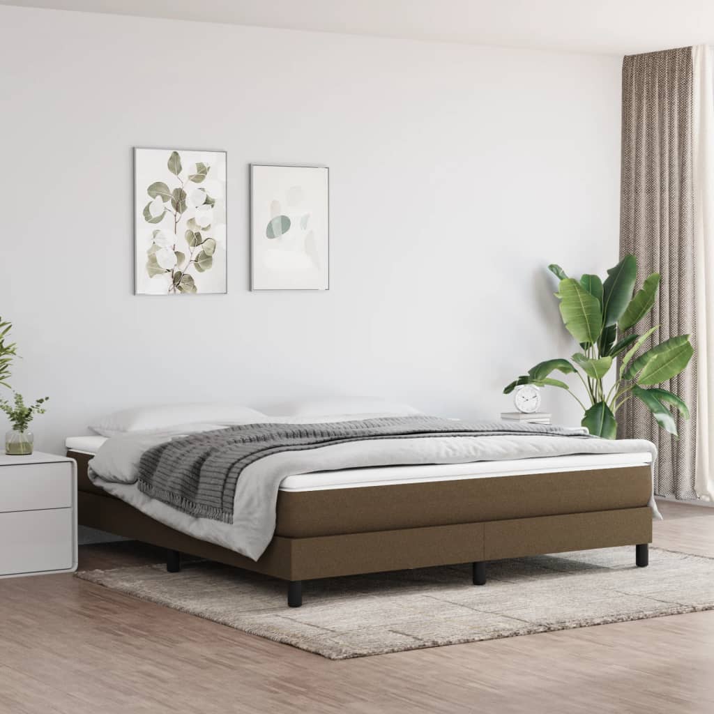 Boxspring bed stof donkerbruin 180x200 cm is nu te koop bij PeponiXL, paradijselijk wonen!