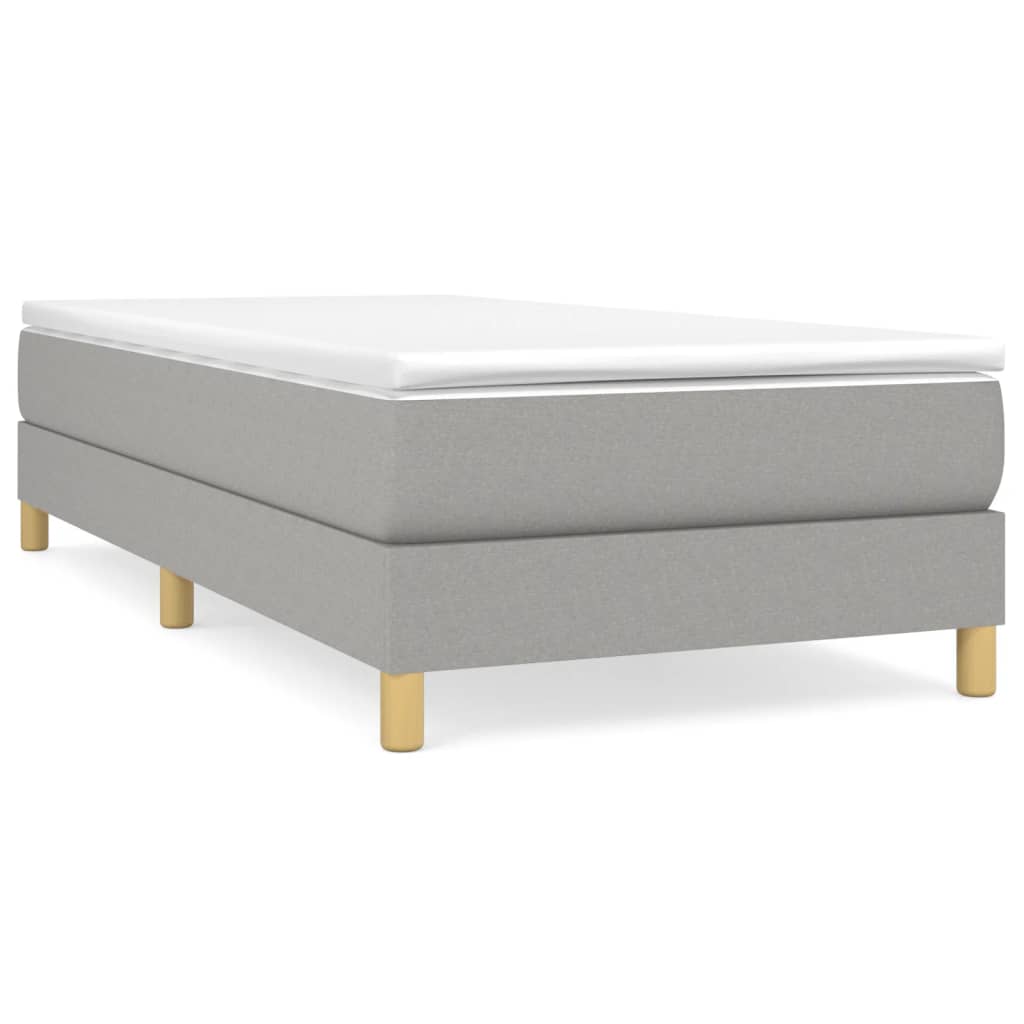 Boxspring bed 80x200 cm stof lichtgrijs is nu te koop bij PeponiXL, paradijselijk wonen!