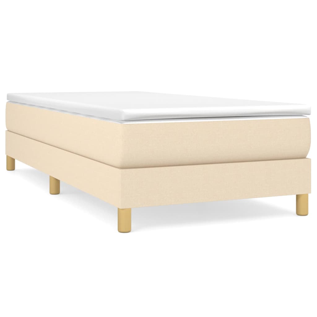Boxspring bed 90x190 cm stof crèmekleurig is nu te koop bij PeponiXL, paradijselijk wonen!
