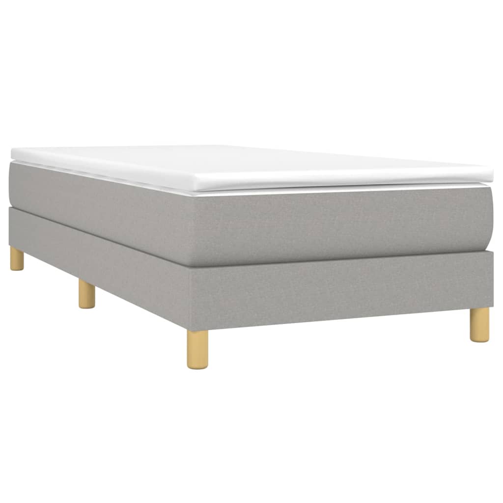 Boxspring bed 90x200 cm stof lichtgrijs is nu te koop bij PeponiXL, paradijselijk wonen!