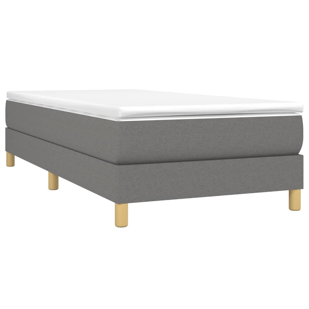 Boxspring bed 90x200 cm stof donkergrijs is nu te koop bij PeponiXL, paradijselijk wonen!