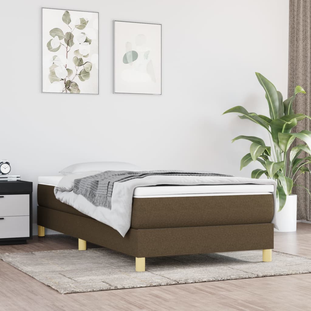 Boxspring bed 90x200 cm stof donkerbruin is nu te koop bij PeponiXL, paradijselijk wonen!
