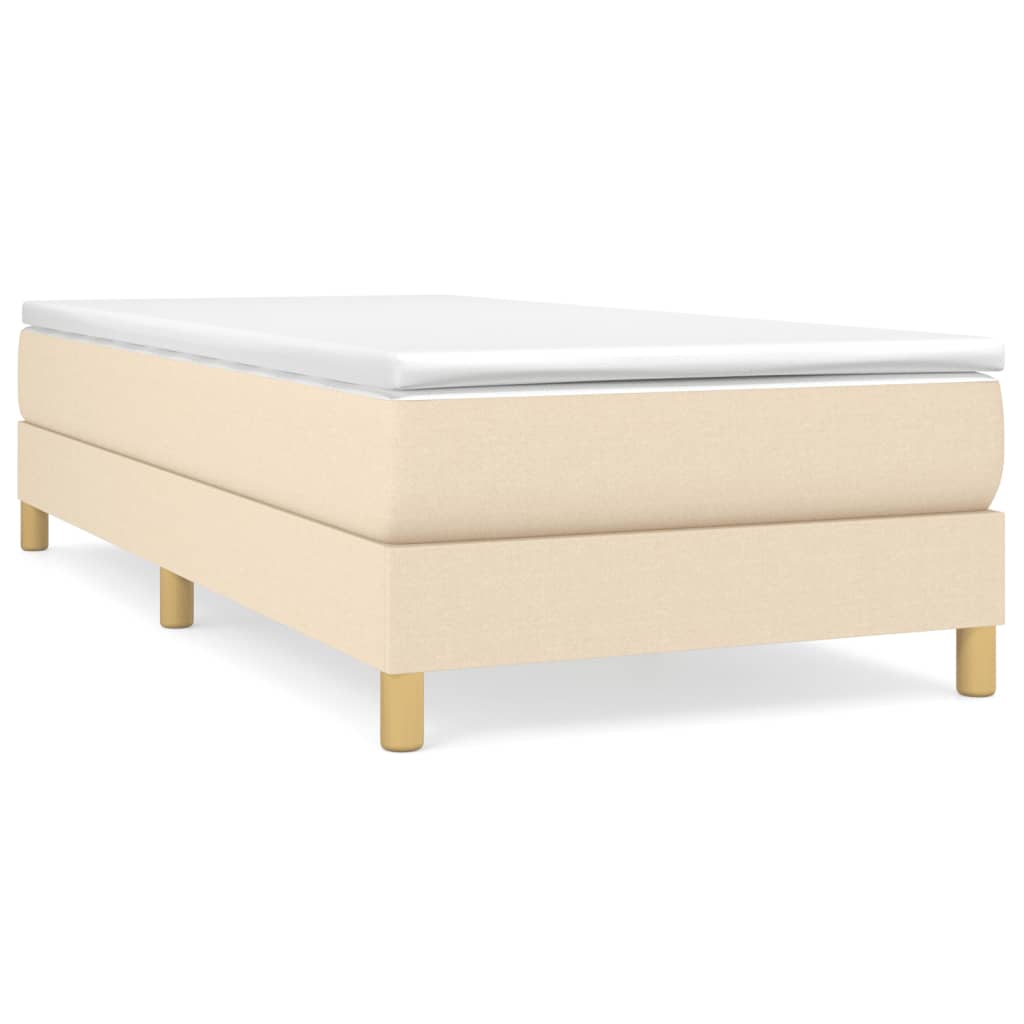Boxspring bed 90x200 cm stof crèmekleurig is nu te koop bij PeponiXL, paradijselijk wonen!