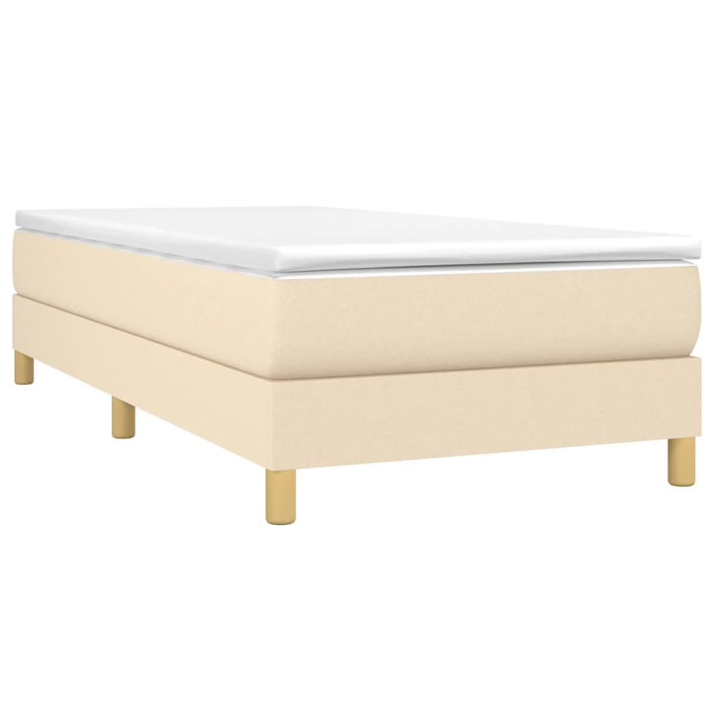 Boxspring bed 100x200 cm stof crèmekleurig is nu te koop bij PeponiXL, paradijselijk wonen!