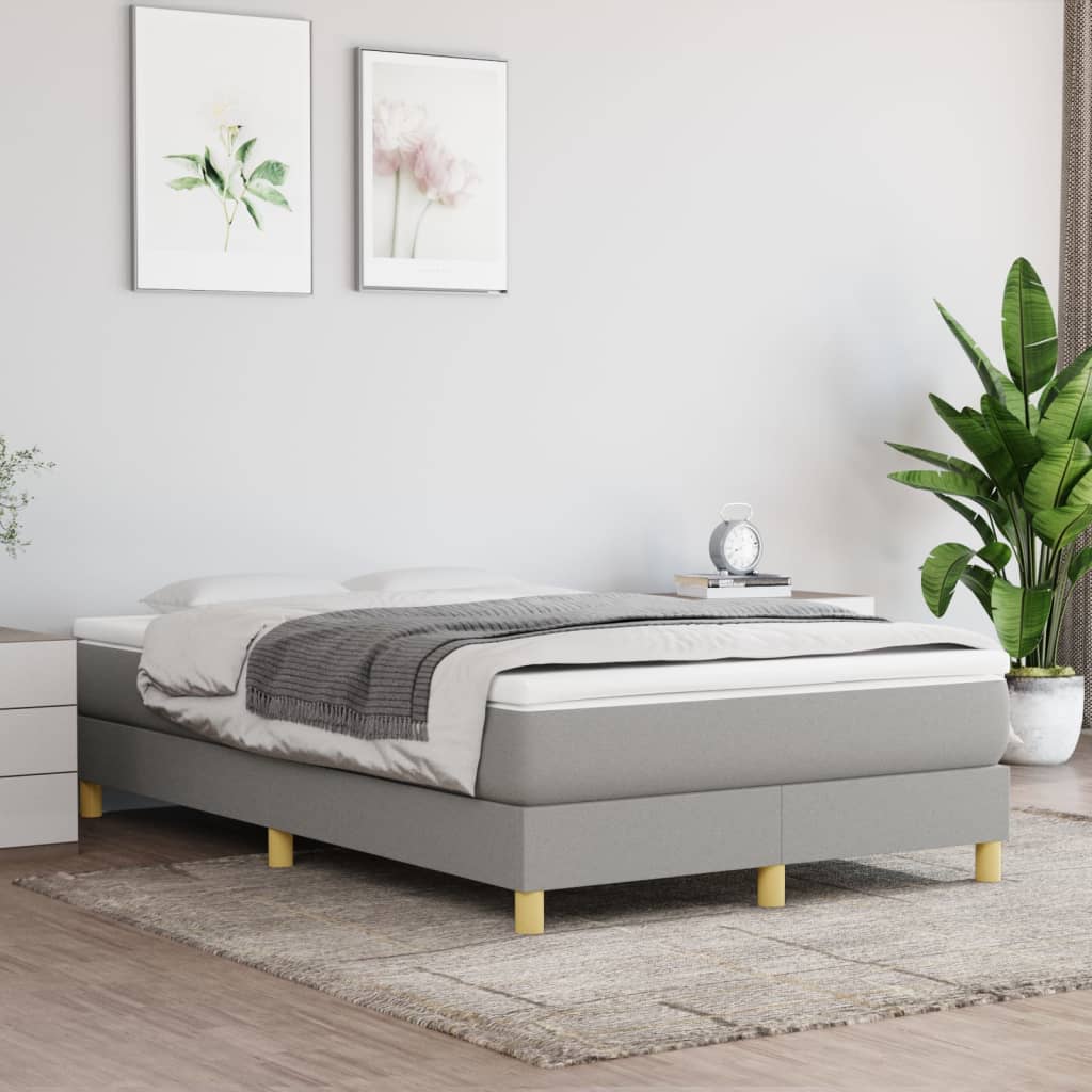Boxspring bed 120x200 cm stof lichtgrijs is nu te koop bij PeponiXL, paradijselijk wonen!
