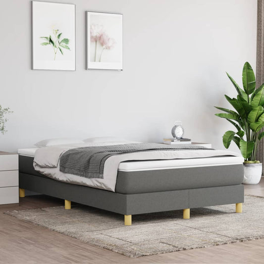 Boxspring bed 120x200 cm stof donkergrijs is nu te koop bij PeponiXL, paradijselijk wonen!