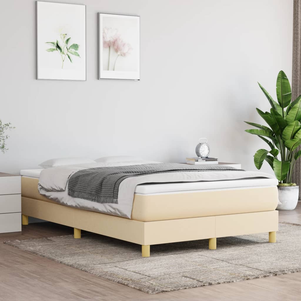 Boxspring bed 120x200 cm stof crèmekleurig is nu te koop bij PeponiXL, paradijselijk wonen!
