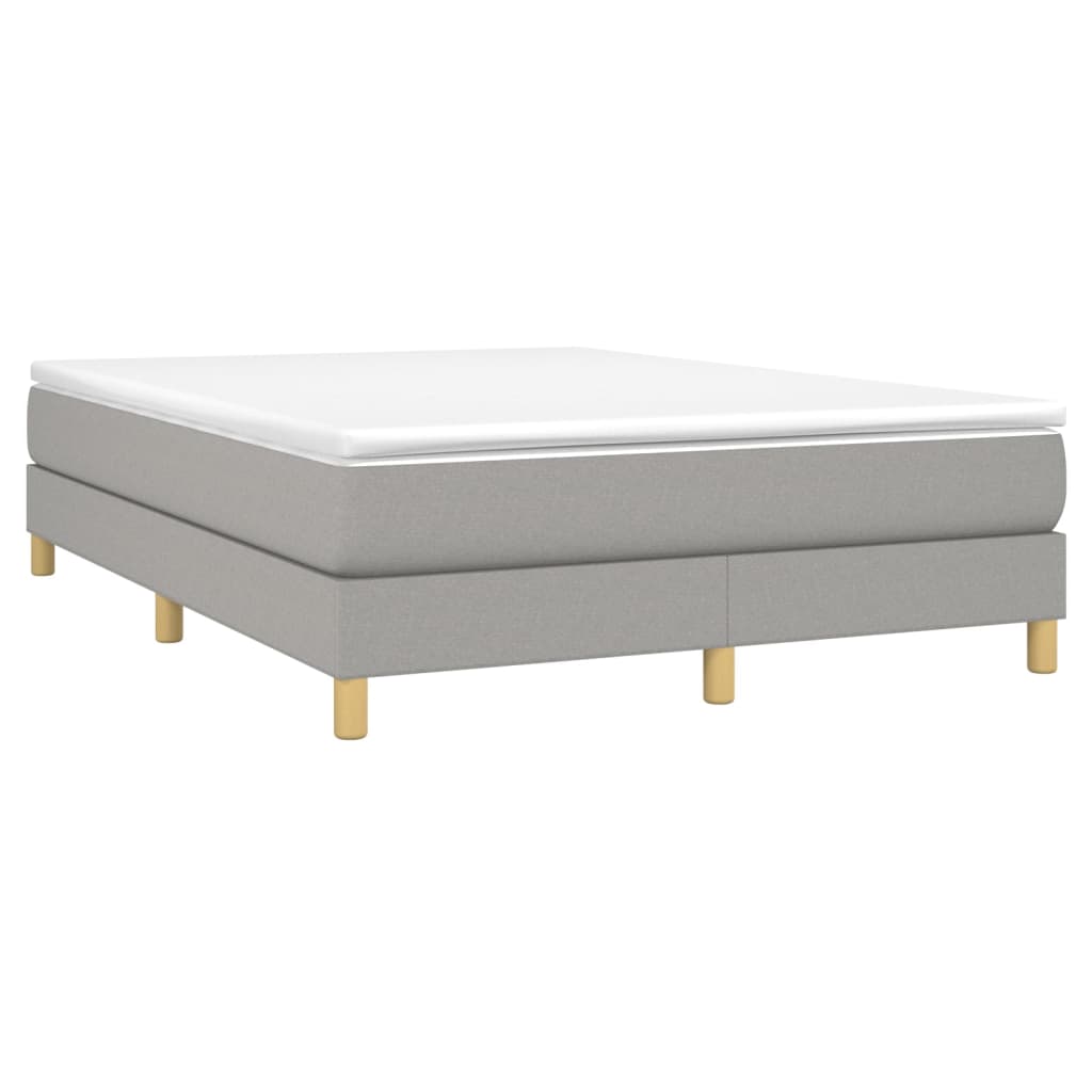 Boxspring bed stof lichtgrijs 140x190 cm is nu te koop bij PeponiXL, paradijselijk wonen!