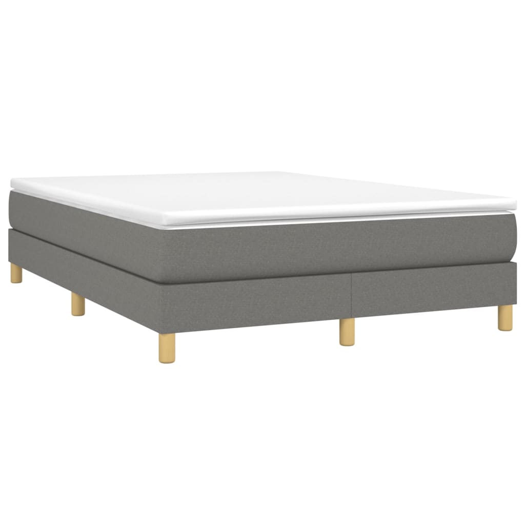 Boxspring bed stof donkergrijs 140x190 cm is nu te koop bij PeponiXL, paradijselijk wonen!