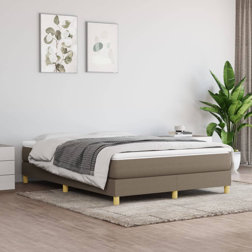 Boxspring bed stof taupe 140x190 cm is nu te koop bij PeponiXL, paradijselijk wonen!
