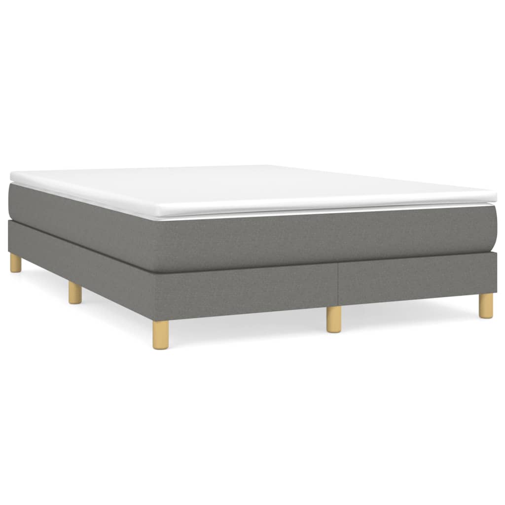 Boxspring bed stof donkergrijs 140x200 cm is nu te koop bij PeponiXL, paradijselijk wonen!