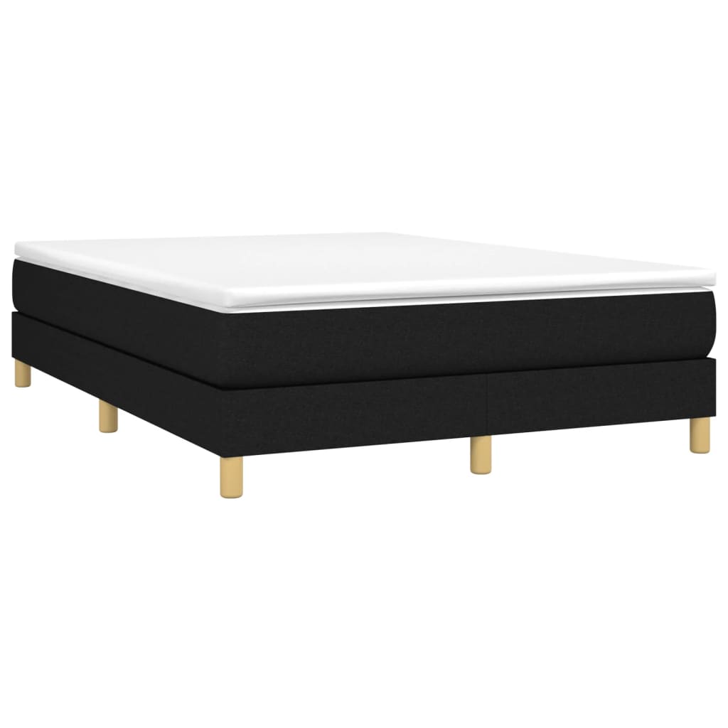 Boxspring bed stof zwart 140x200 cm is nu te koop bij PeponiXL, paradijselijk wonen!