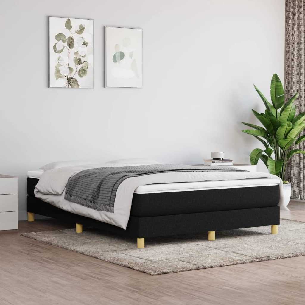 Boxspring bed stof zwart 140x200 cm is nu te koop bij PeponiXL, paradijselijk wonen!