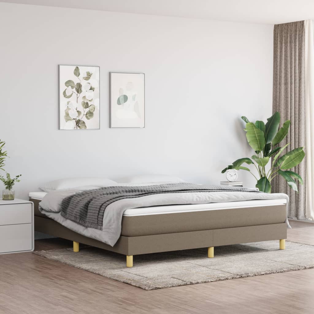 Boxspring bed stof taupe 160x200 cm is nu te koop bij PeponiXL, paradijselijk wonen!