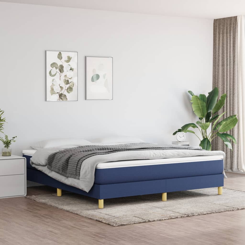 Boxspring bed stof blauw 160x200 cm is nu te koop bij PeponiXL, paradijselijk wonen!