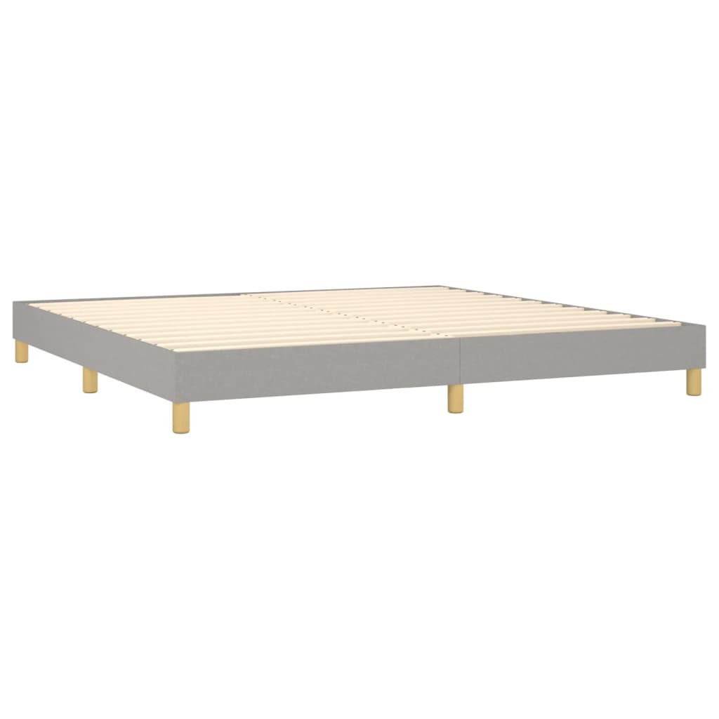 Boxspring bed stof lichtgrijs 200x200 cm is nu te koop bij PeponiXL, paradijselijk wonen!
