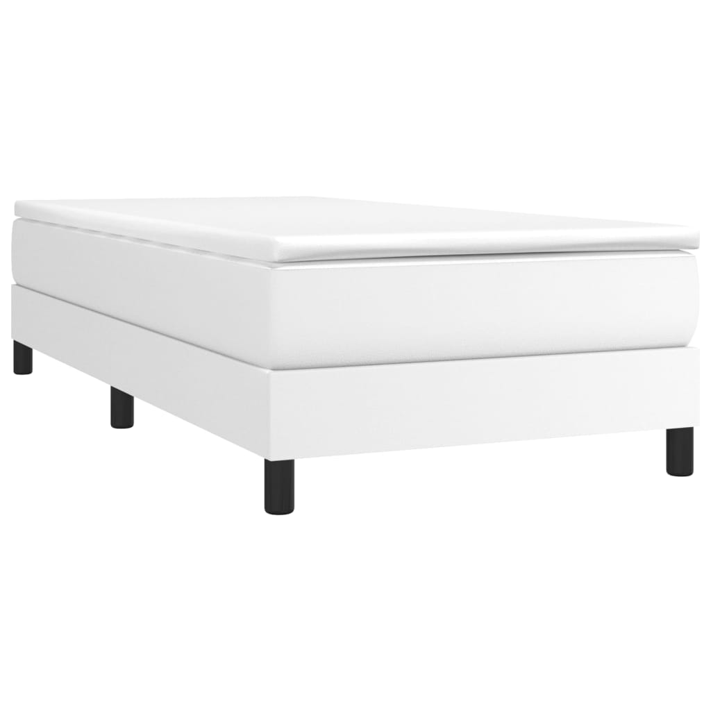 Boxspring bed kunstleer wit 80x200 cm is nu te koop bij PeponiXL, paradijselijk wonen!