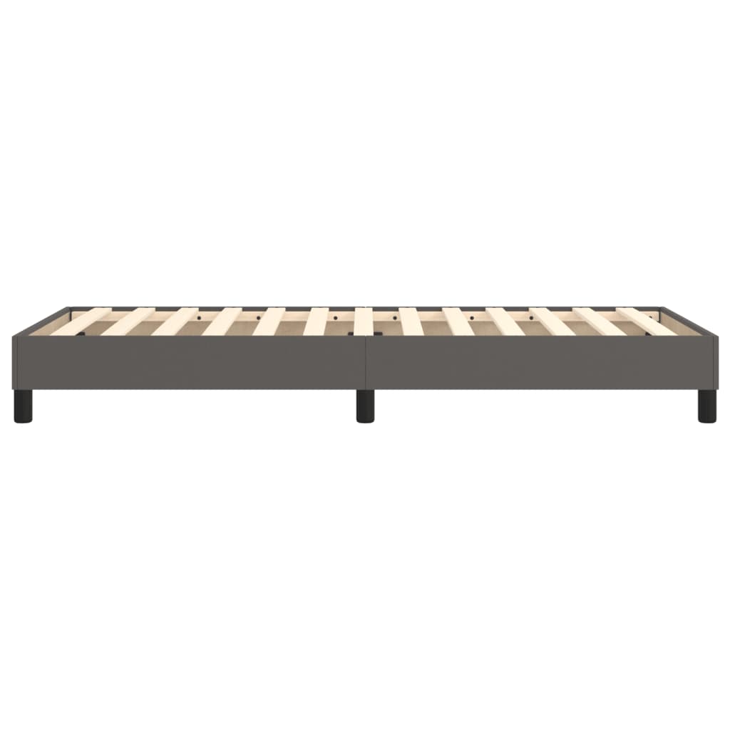 Boxspring bed kunstleer grijs 80x200 cm is nu te koop bij PeponiXL, paradijselijk wonen!