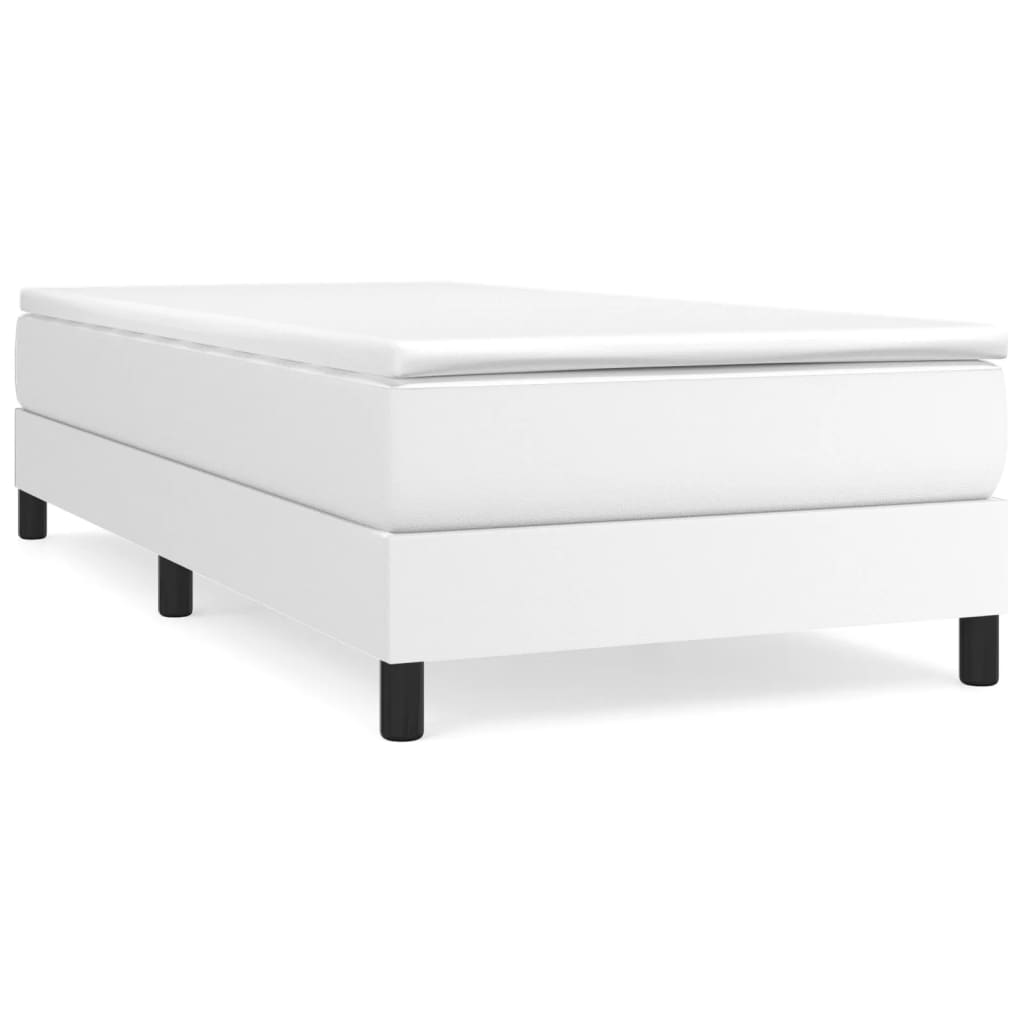 Boxspring bed kunstleer wit 90x200 cm is nu te koop bij PeponiXL, paradijselijk wonen!