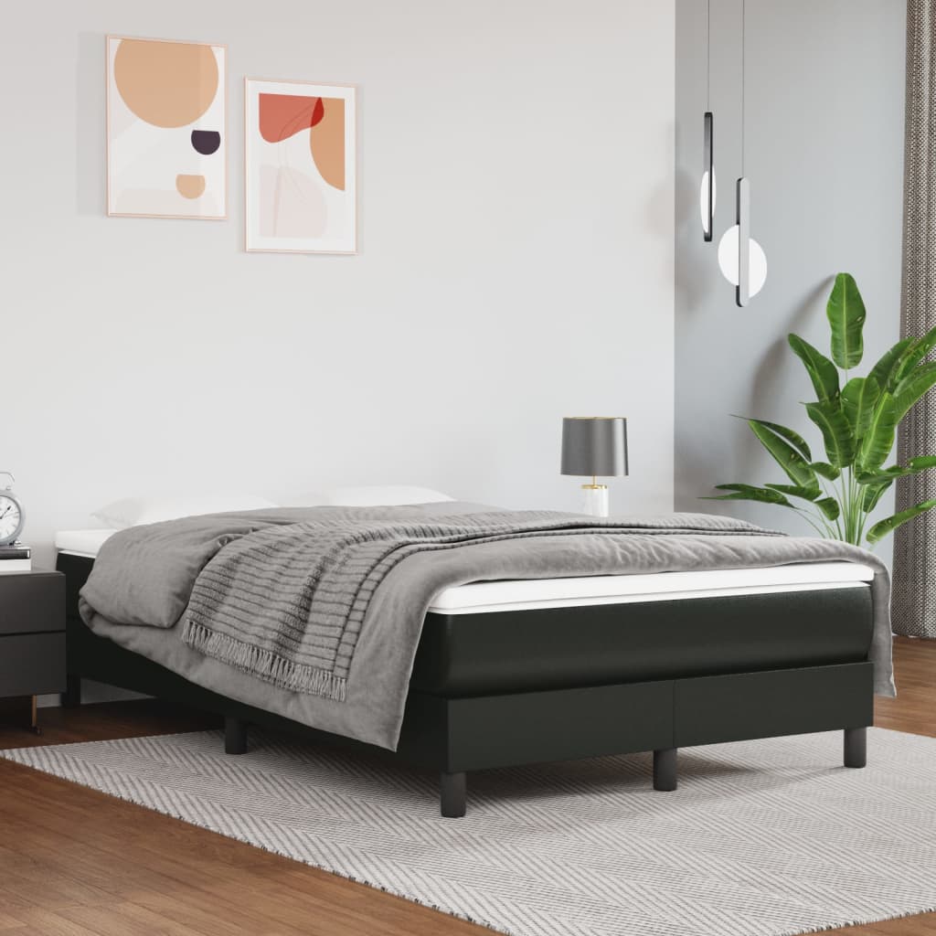 Boxspring bed kunstleer zwart 120x200 cm is nu te koop bij PeponiXL, paradijselijk wonen!