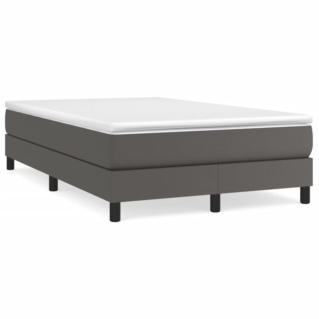Boxspring bed kunstleer grijs 120x200 cm is nu te koop bij PeponiXL, paradijselijk wonen!
