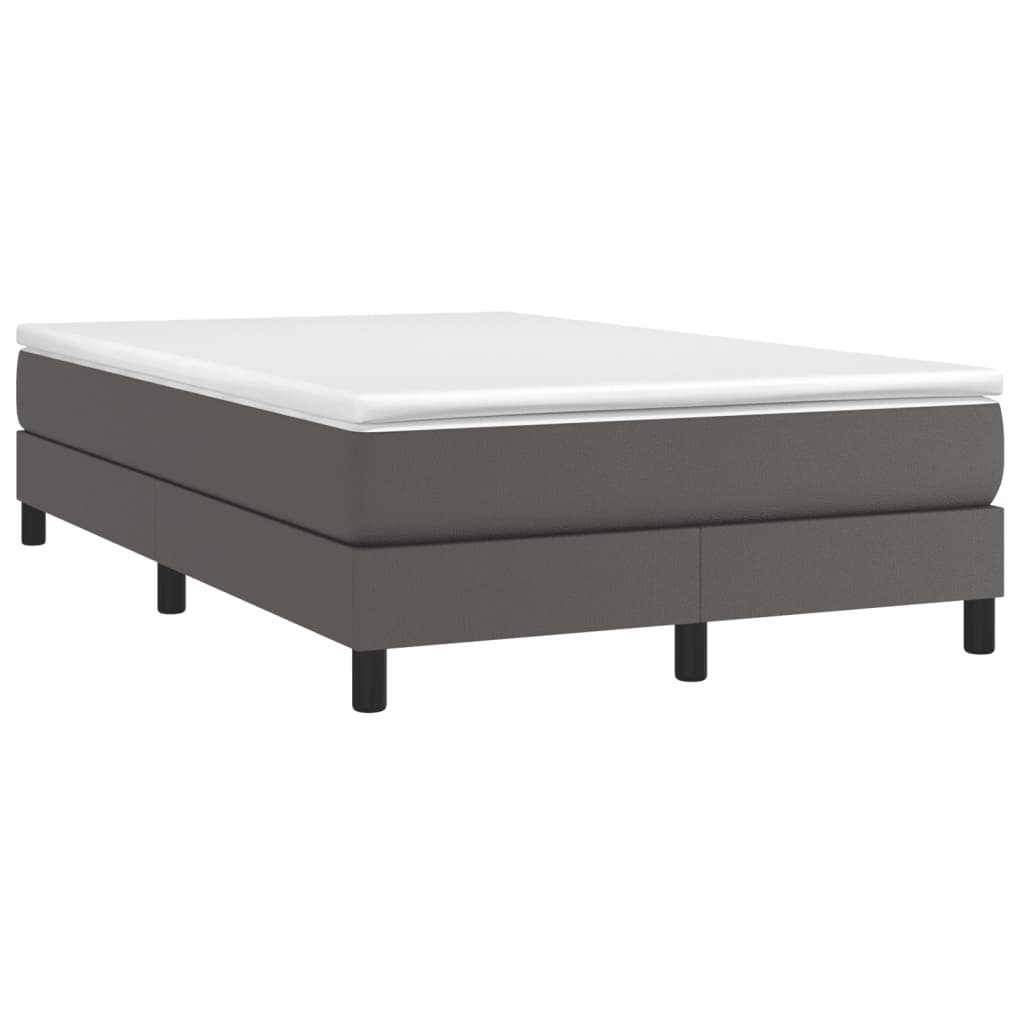 Boxspring bed kunstleer grijs 120x200 cm is nu te koop bij PeponiXL, paradijselijk wonen!