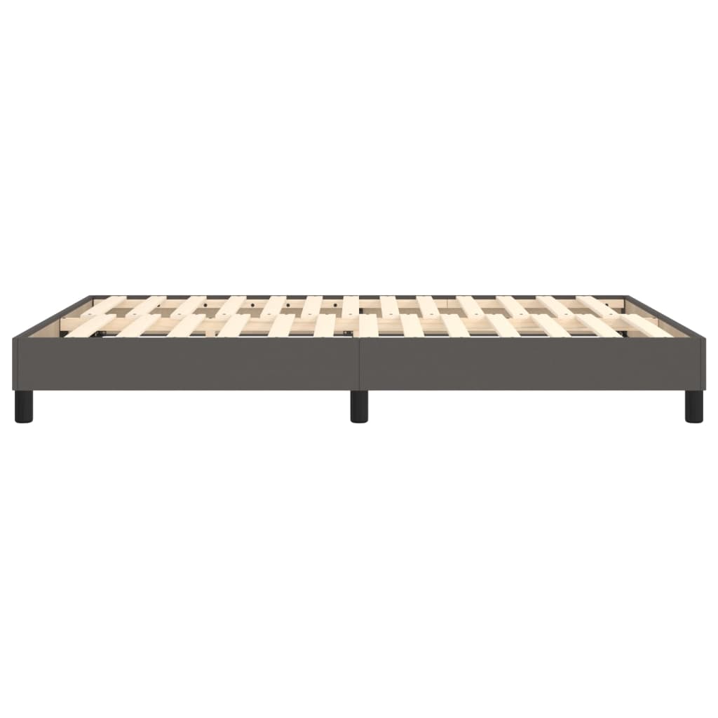 Boxspring bed kunstleer grijs 140x190 cm is nu te koop bij PeponiXL, paradijselijk wonen!
