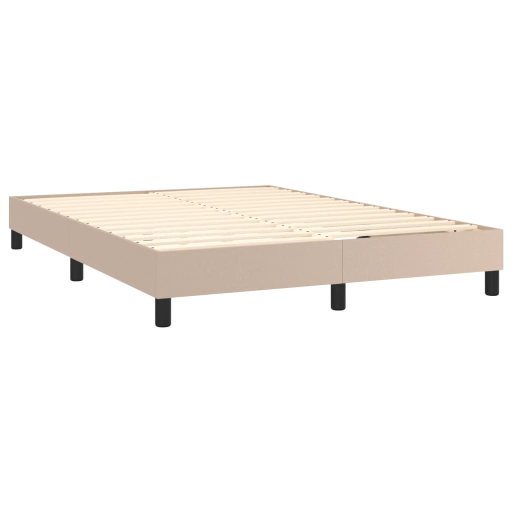 Boxspring bed kunstleer cappuccinokleurig 140x190 cm is nu te koop bij PeponiXL, paradijselijk wonen!