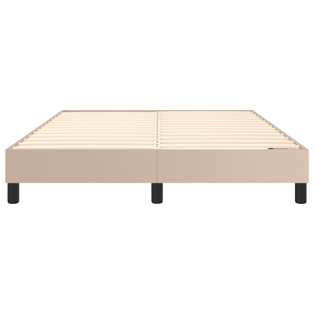 Boxspring bed kunstleer cappuccinokleurig 140x190 cm is nu te koop bij PeponiXL, paradijselijk wonen!
